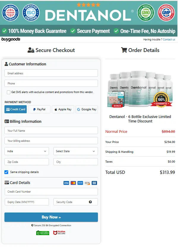Dentanol official website